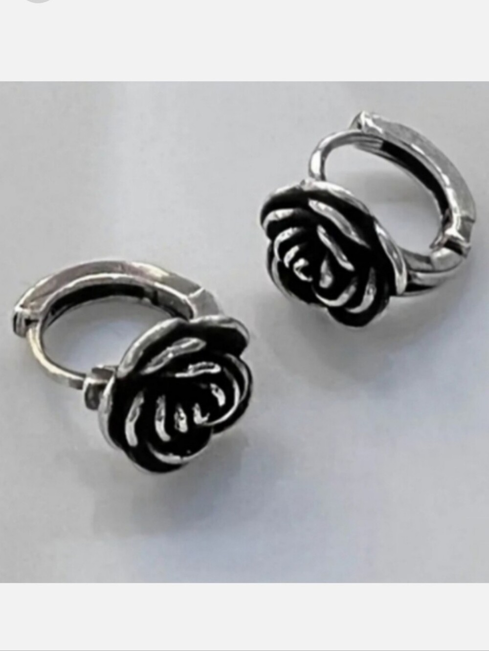 3X$60 Silver Rose Flower Hoop Earrings - Buckley Women Jewelry,Bundle.
